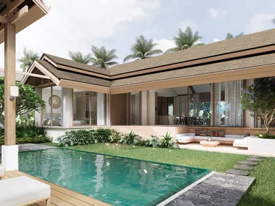 Complexe résidentiel Complex of villas with swimming pools and gardens close to beaches and piers, Samui, Thailand