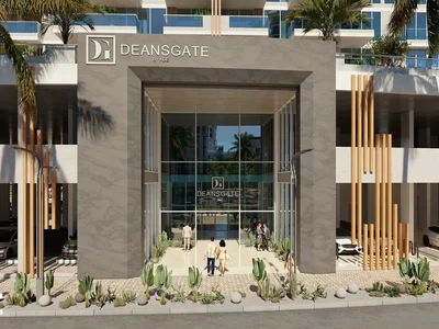 Wohnanlage New Deansgate residence with a swimming pool and lounge areas close to parks, Majan, Dubai, UAE