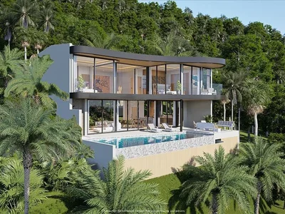 Zespół mieszkaniowy New complex of luxury villas with swimming pools and panoramic sea views, 900 meters from the beach, Samui, Thailand