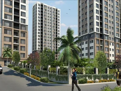 Residential complex New residence with a swimming pool and panoramic views near the coast, Istanbul, Turkey