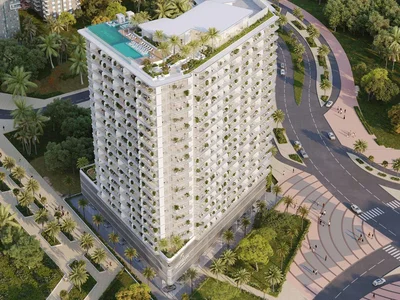 Residential complex New complex of furnished apartments Cove Grand with swimming pools, lounge areas and mini golf, Dubai Land Residence Complex, UAE
