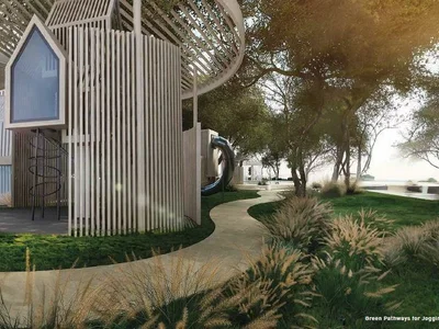 Complexe résidentiel New Sonate Residence with swimming pools, a lounge area and a co-working area, JVT, Dubai, UAE