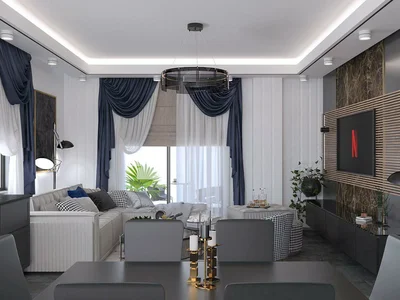 Residential complex Modern low-rise residence with swimming pools at 750 meters from the sea, Kestel, Turkey