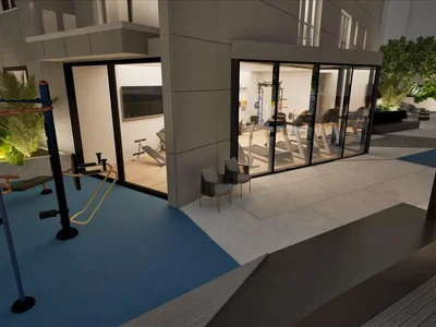 Complexe résidentiel New Esplora Residence with a swimming pool, green and lounge areas, JVC, Dubai, UAE