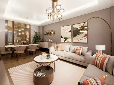 Zespół mieszkaniowy New luxury residence with a swimming pool, a green area and sports grounds in the central area of Istanbul, Turkey