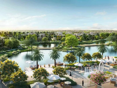 Complexe résidentiel New complex Acres Estates Villas with lagoons, lounge areas and clubhouses, Dubailand, Dubai, UAE