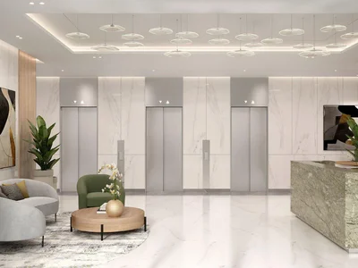 Zespół mieszkaniowy New Ruby Residence with a swimming pool and a clubhouse close to the key highways, JVC, Dubai, UAE