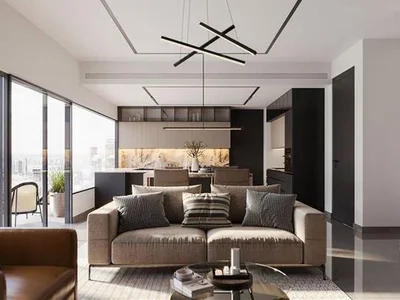 Zespół mieszkaniowy New residence Jardin Astral with a swimming pool, a co-working area and lounge areas, Jumeirah Garden city, Dubai, UAE