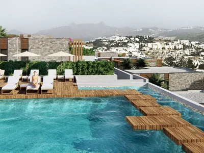 Zespół mieszkaniowy Villas with private gardens and car parks, with panoramic views of Bodrum and Gümbet Bay, Turkey