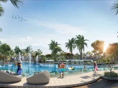 Wohnanlage New residence Mykonos with a beach and lounge areas, Damac Lagoons, Dubai, UAE