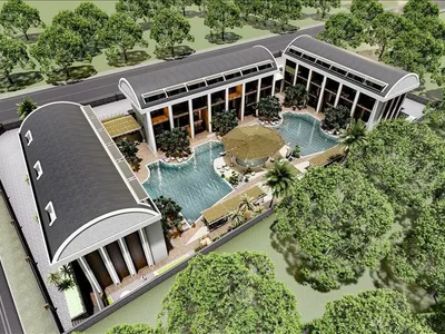Жилой комплекс Новая резиденция с бассейнами и полем для мини-гольфа в 350 метрах от моря, Конаклы, Турция