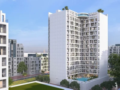 Complejo residencial New complex of serviced apartments Sky Suites with swimming pools, a spa and a restaurant, JVC, Dubai, UAE