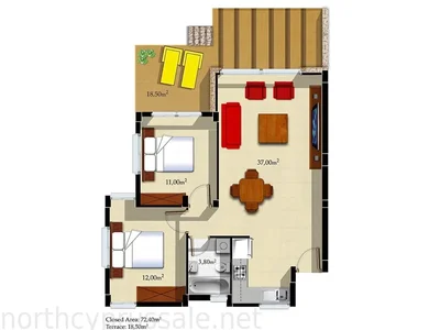 Complejo residencial Two-bedroom apartment in the Sea Terra complex near the sea.