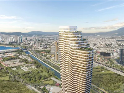 Complejo residencial New high-rise residence with swimming pools and a green area close to the coast, Izmir, Turkey