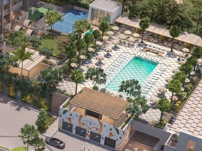 Residential complex New Hyde Residences with swimming pools and wellness centers close to the shopping mall, Dubai Hills, Dubai, UAE