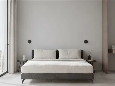 Zespół mieszkaniowy New complex of furnished apartments with a swimming pool and a view of the ocean, Bali, Indonesia