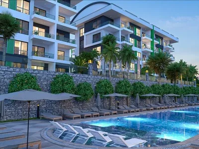 Complexe résidentiel New residence with swimming pools and a spa complex at 200 meters from the sea, Kargilak, Turkey