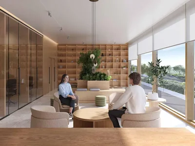Complexe résidentiel New South Square Residence with swimming pools, a wellness center and a co-working space, Dubai South, Dubai, UAE