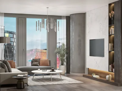Wohnanlage New guarded residence with a hotel and lounge areas near a metro station and a highway, Istanbul, Turkey