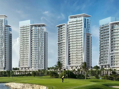 Zespół mieszkaniowy New guarded residence Artesia with a hotel near a golf course, in the prestigious area of Damac Hills, Dubai, UAE