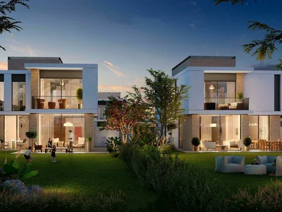 Zespół mieszkaniowy New complex of luxury villas Fairway Villas with a golf course and restaurants, Emaar South, Dubai, UAE
