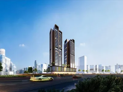 Complexe résidentiel New complex of furnished apartments Guzel Tower with a swimming pool and a spa, JVT, Dubai, UAE