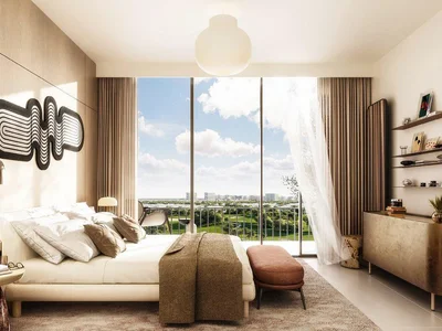 Residential complex New Golf Point Residence with a golf course, a park and a swimming pool, Emaar South, Dubai, UAE