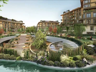Жилой комплекс Новая резиденция с бассейном и зеленой зоной рядом со станцией метро, Стамбул, Турция