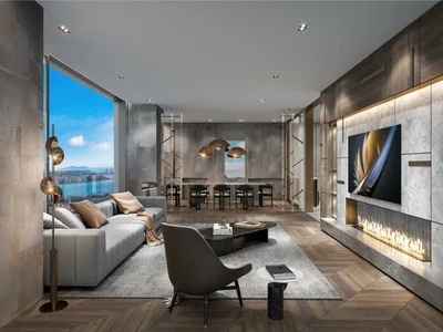 Zespół mieszkaniowy Luxury apartments with terraces and private pools in a prestigious area, Istanbul, Turkey