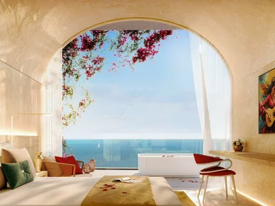 Zespół mieszkaniowy New residence Marbella with swimming pools, a spa center and a beach, Europe Island, Dubai, UAE