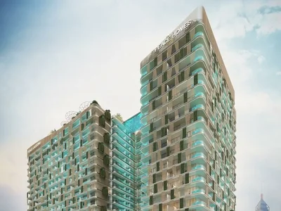 Residential complex New residence Peace Lagoons with swimming pools, a water park and a spa center, Al Wadi, Dubai, UAE