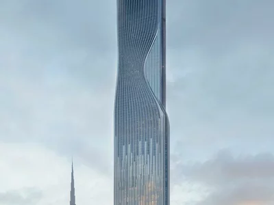 Жилой комплекс Новая высотная резиденция Sky Tower с бассейном, садом и рестораном рядом с каналом, в центральном районе Business Bay, Дубай, ОАЭ