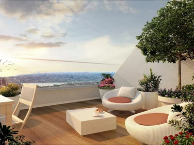 Zespół mieszkaniowy Modern residence with a panoramic view of the city in the center of the business district of Sisli, Istanbul, Turkey