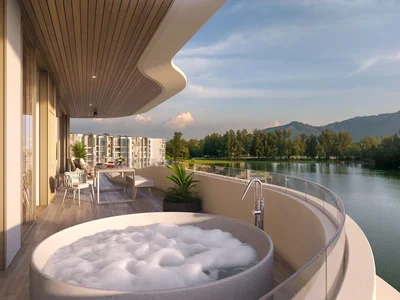 Zespół mieszkaniowy New residential complex on the lagoon shore near Bang Tao beach, Phuket, Thailand