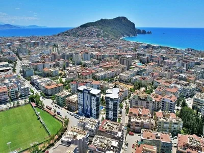 Zespół mieszkaniowy Furnished 2+1 apartment in Cleopatra Konak Twin Towers complex.