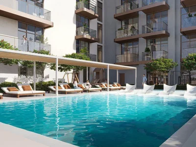 Residential complex New S1LVA PARK Residence with swimming pools close to a school, in the green area of JVT, Dubai, UAE