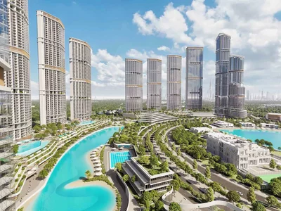 Zespół mieszkaniowy Luxury apartments overlooking the lagoons and city centre, close to the beach, Nad Al Sheba 1, Dubai, UAE