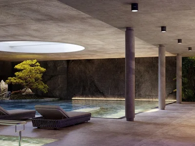 Wohnanlage Large residential complex with a hotel, swimming pools and a flagship beach club, Berawa, Bali, Indonesia