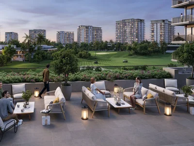 Complexe résidentiel New Golf Dale Residence with a golf course, swimming pools, and a clubhouse, Emaar South, Dubai, UAE