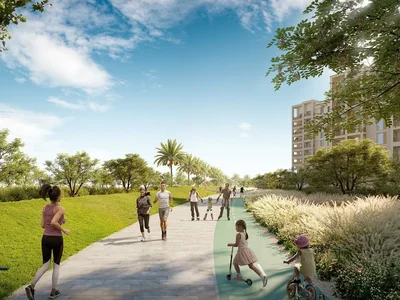 Complejo residencial Cedar Creek Beach — apartments in a residential complex by Emaar with terraces, park and harbour views in Dubai Creek Harbour
