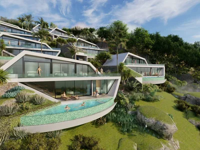 Zespół mieszkaniowy New residential complex of villas with swimming pools and sea views, 8 minutes drive to Bo Phut beach, Samui, Thailand