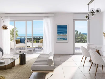 Zespół mieszkaniowy Luxury residential complex with a rooftop pool, a parking and panoramic views, Villeneuve-Loubet, Côte d'Azur, France