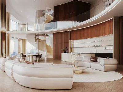 Zespół mieszkaniowy New high-rise Mercedes Benz Residence with swimming pools in the center of Downtown Dubai, UAE