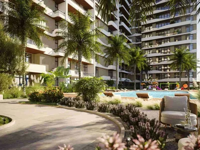 Wohnanlage New Helvetia Residence with a swimming pool and a tennis court close to Downtown Dubai, JVC, Dubai, UAE