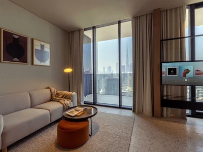 Residential complex UPSIDE Living — furnished apartments in a new residence by SRG Holding with a swimming pool and conference rooms in the modern district of Business Bay, Dubai