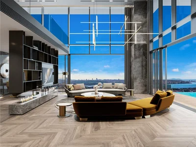 Zespół mieszkaniowy Luxury apartments with terraces and private pools in a prestigious area, Istanbul, Turkey