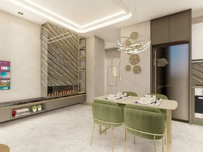 Complejo residencial Residential complex with views of the Mediterranean Sea, the Toros Mountains and the ancient fortress of Alanya, Kestel, Turkey