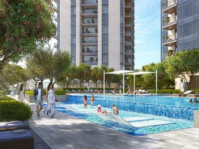 Residential complex New apartments in a prestigious residential complex Creek Rise Towers on an island in Dubai Creek Harbour, UAE