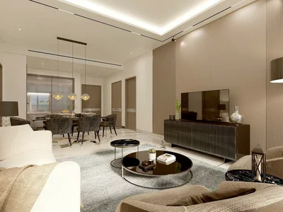 Wohnanlage New high-rise residence Seahaven Tower C with a swimming pool and a lounge area, Nad Al Sheba 1, Dubai, UAE