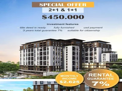 Apart - hotel Dwa apartamenty 2+1 i 1+1 w kompleksie hotelowym z gwarantowanym dochodem 31 500 USD rocznie!